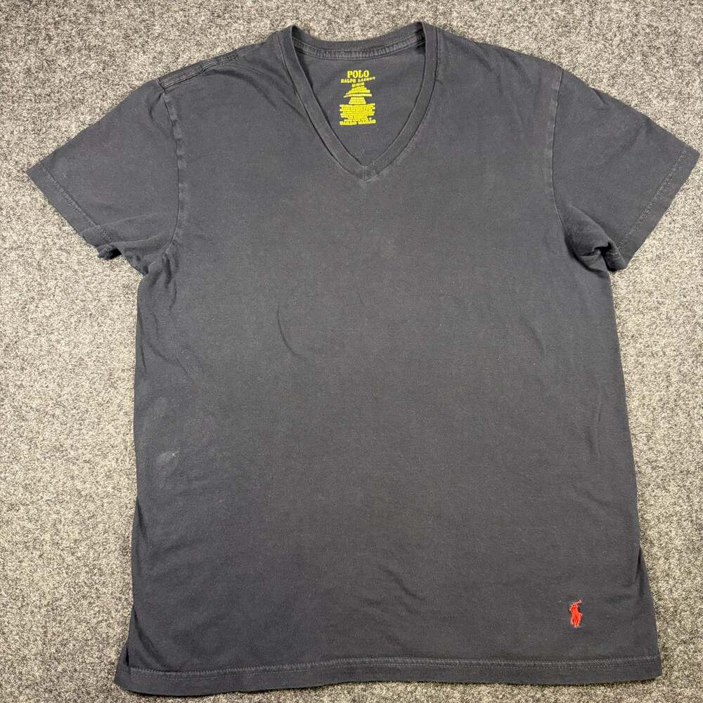 Polo Ralph Lauren Classic Fit Short Sleeve V-Neck T-Shirt with Red Logo